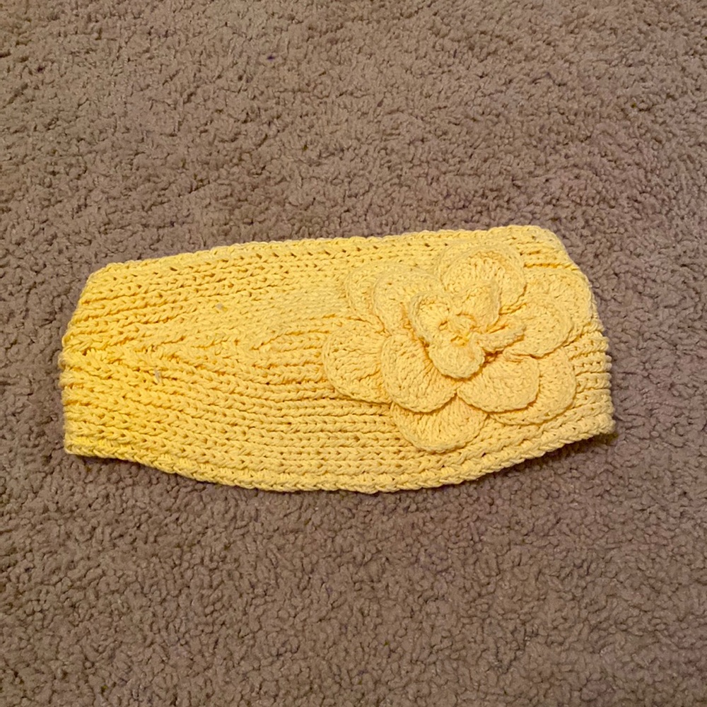 C.C Exclusives Women’s Yellow Flower Crochet Ear-warmer Headband